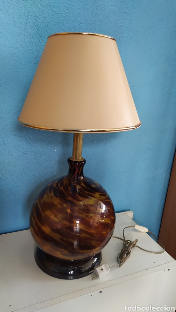 Antig&uuml;edades: L&aacute;mpara de mesa Cristal Antigua - Foto 3