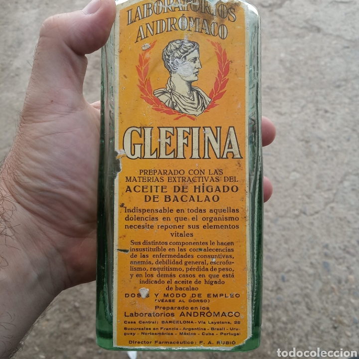 glefina antigua botella laboratorio andromaco a - Compra venta en