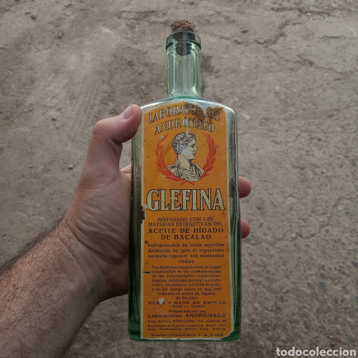 glefina antigua botella laboratorio andromaco a - Compra venta en