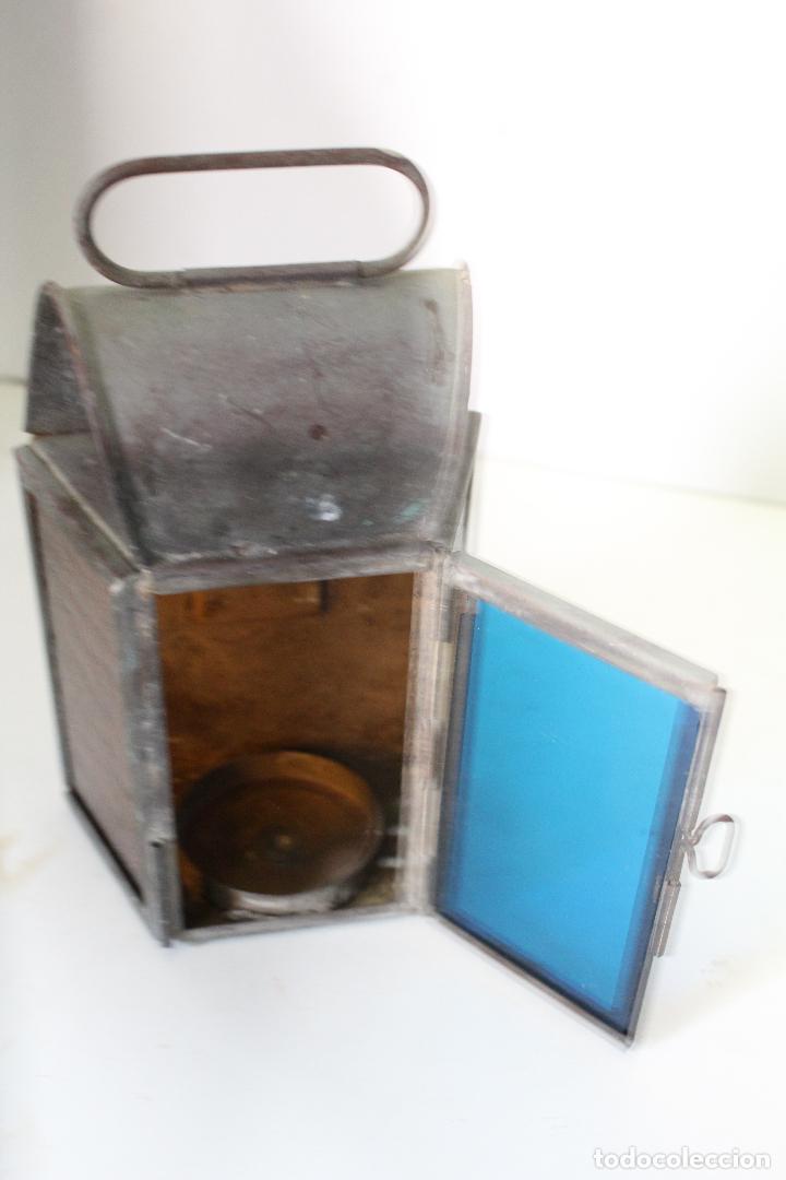Antig&uuml;edades: farol de lat&oacute;n - Foto 2