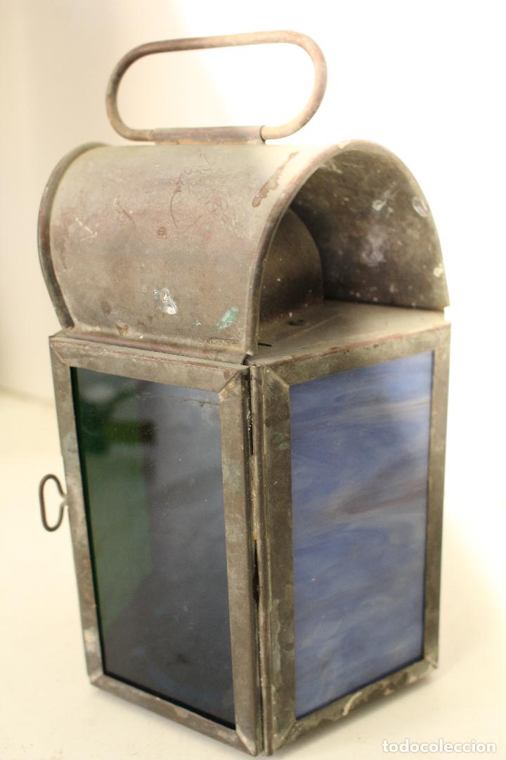 Antig&uuml;edades: farol de lat&oacute;n - Foto 1