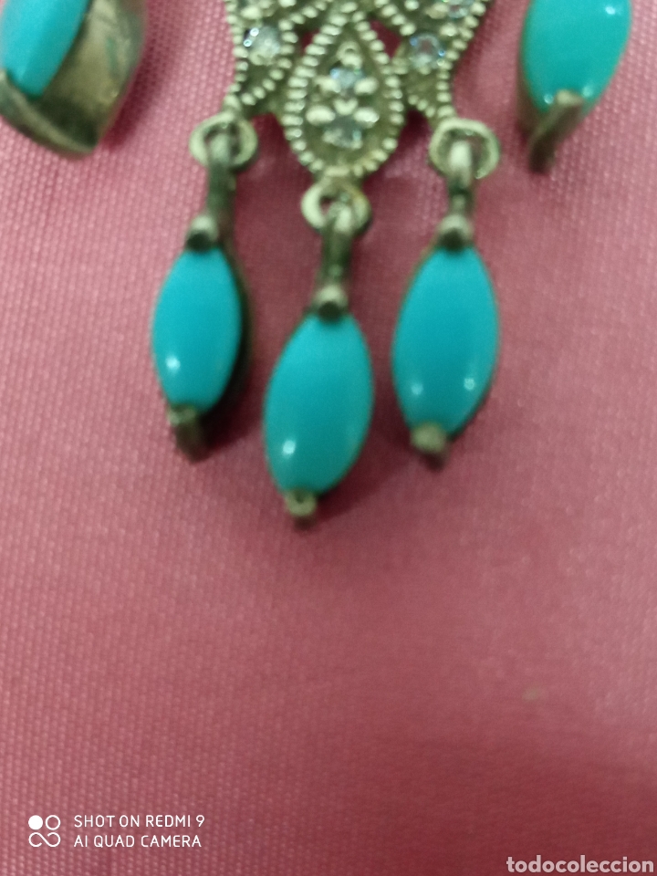 Antig&uuml;edades: Colgante de plata y turquesas + - Foto 3