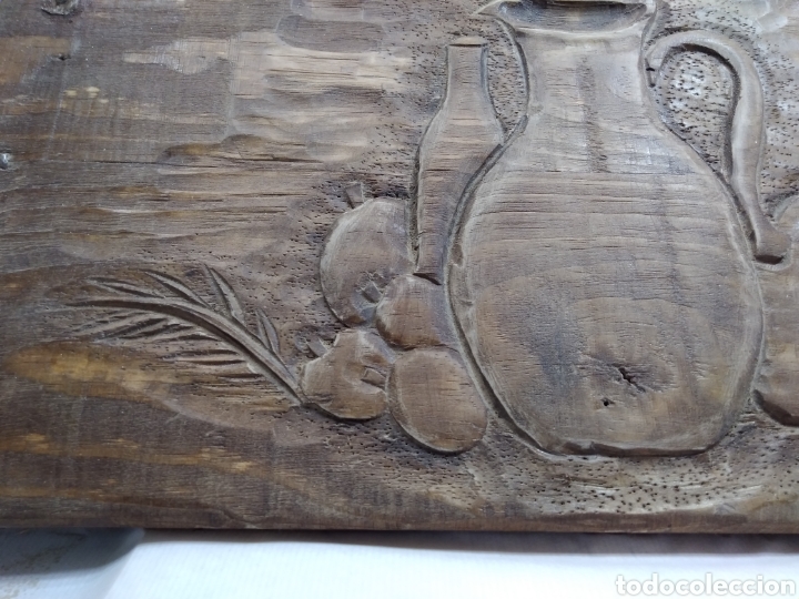 Antig&uuml;edades: BODEG&Oacute;N R&Uacute;STICO TALLADO EN MADERA - Foto 5