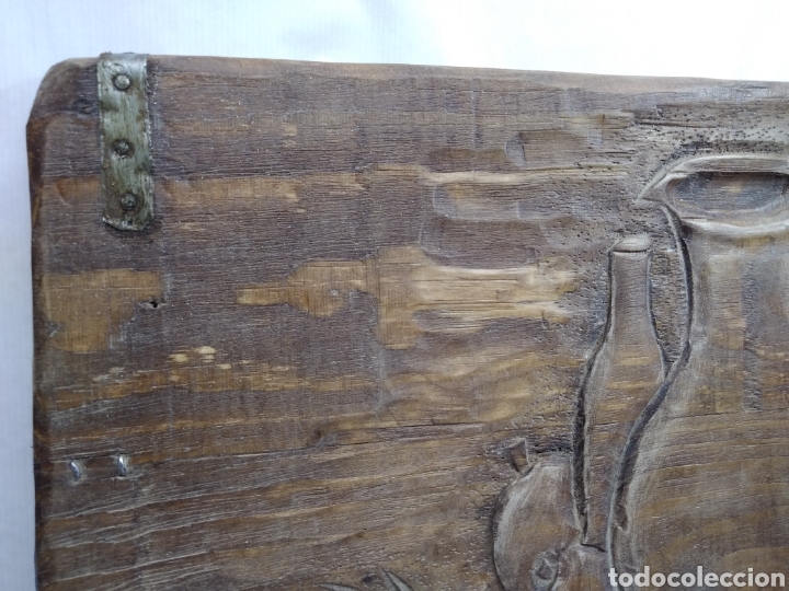 Antig&uuml;edades: BODEG&Oacute;N R&Uacute;STICO TALLADO EN MADERA - Foto 2
