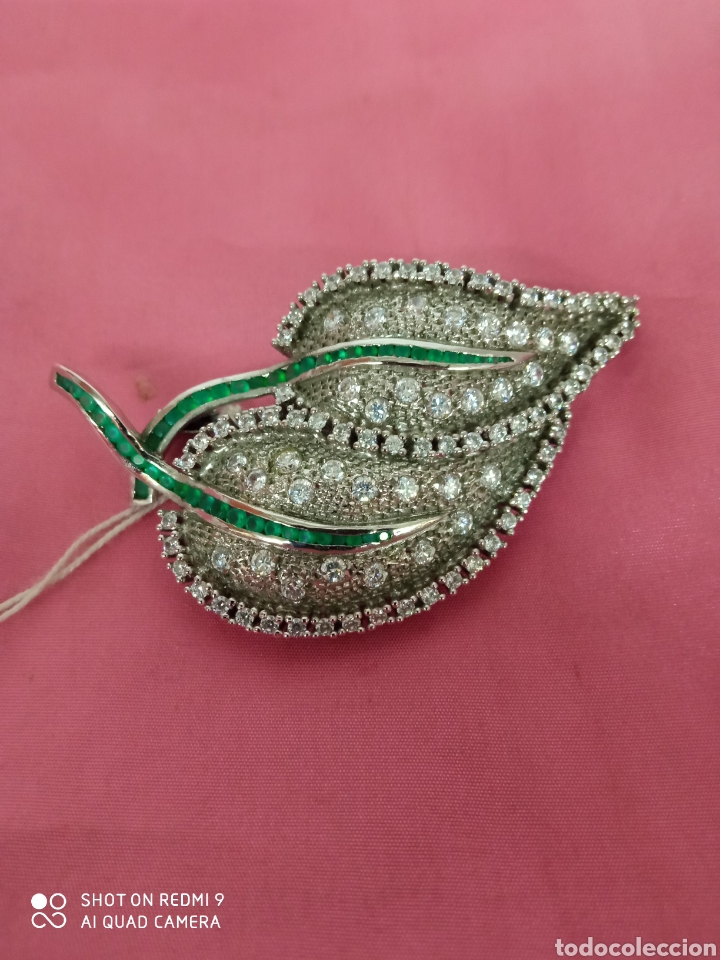 Antig&uuml;edades: Broche Hoja plata + - Foto 2