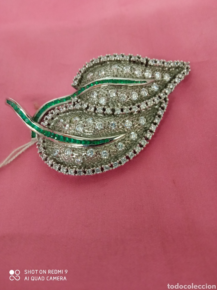 Antig&uuml;edades: Broche Hoja plata + - Foto 4