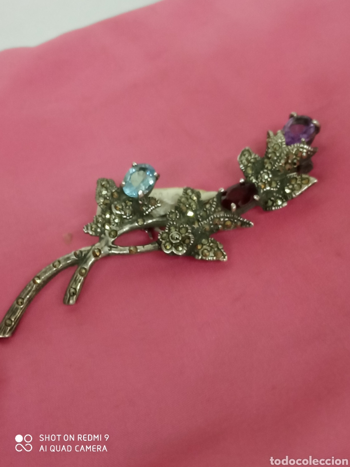 Antig&uuml;edades: Broche plata flores + - Foto 1