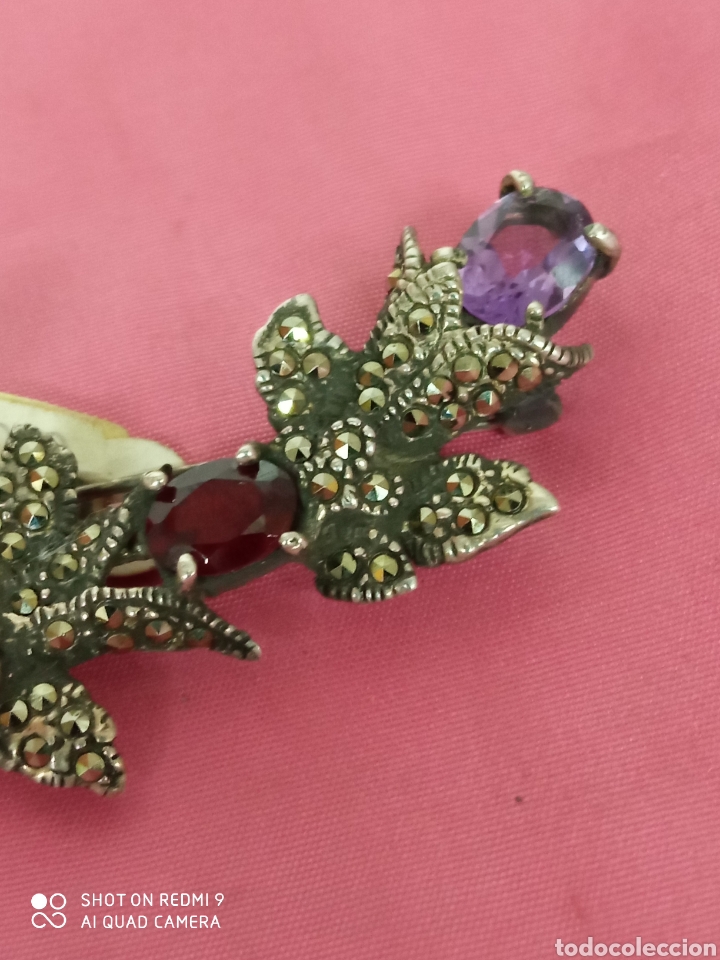 Antig&uuml;edades: Broche plata flores + - Foto 3