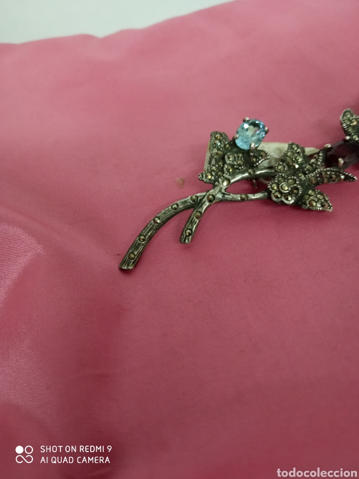 Antig&uuml;edades: Broche plata flores + - Foto 4