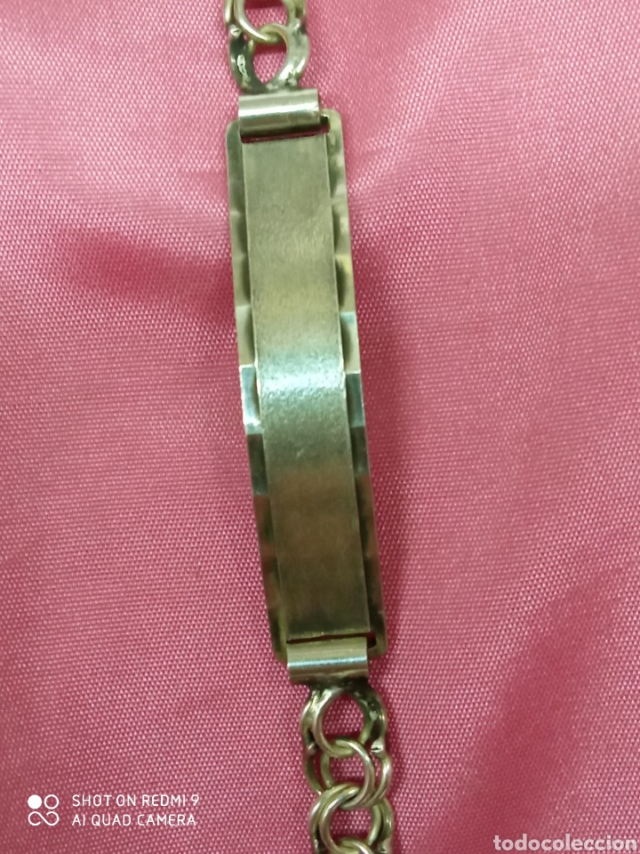 Antig&uuml;edades: pulsera de plata con chapa + - Foto 3