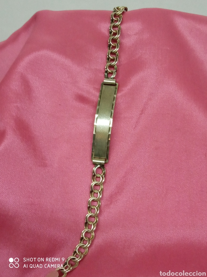 Antig&uuml;edades: pulsera de plata con chapa + - Foto 1