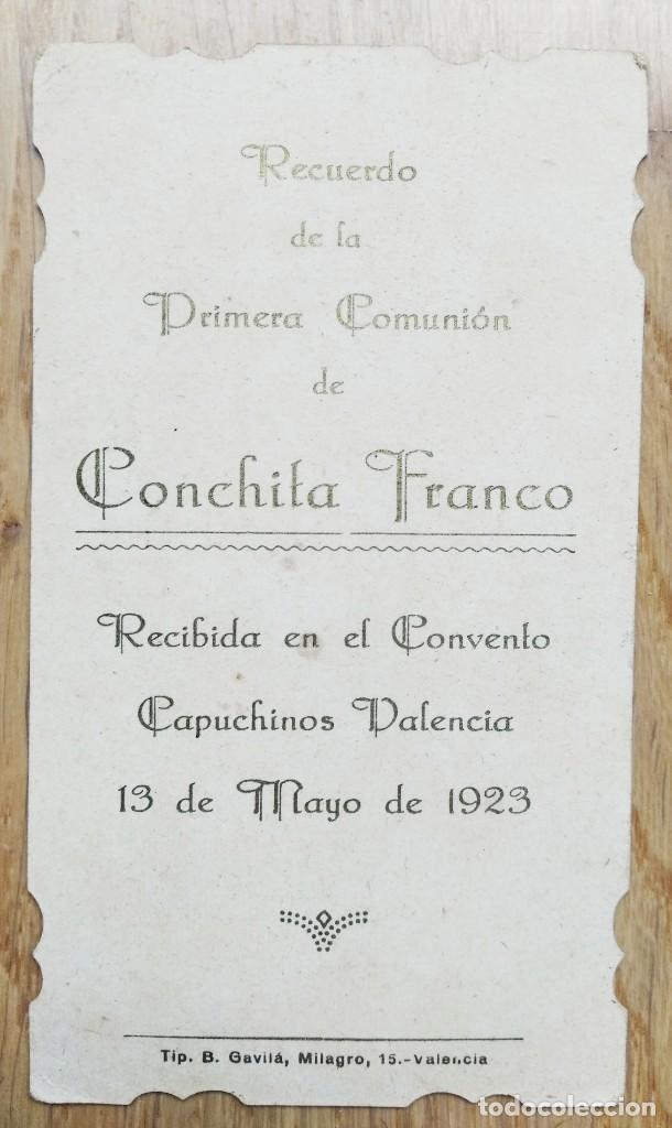 Antig&uuml;edades: RECUERDO PRIMERA COMUNION - VALENCIA 1923 - Foto 2