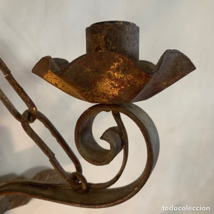 Antig&uuml;edades: Aplique candelabro de tres brazos - Foto 2