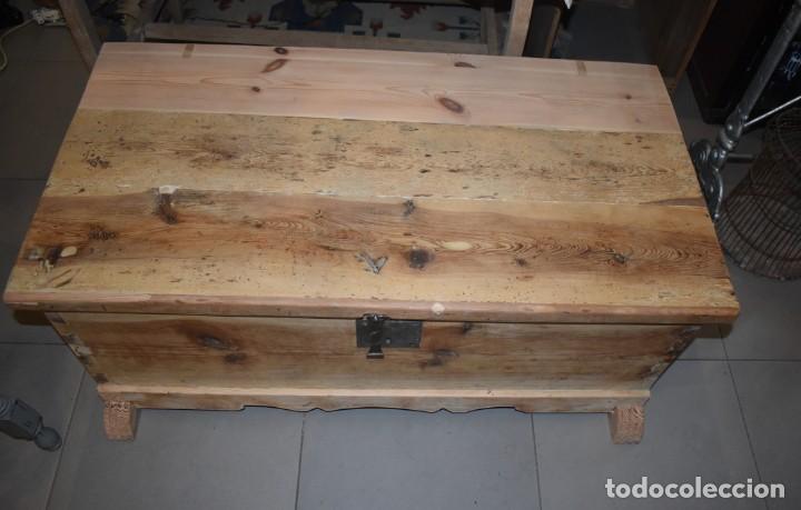 Antig&uuml;edades: ANTIGUO BA&Uacute;L EN MADERA NATURAL - Foto 3
