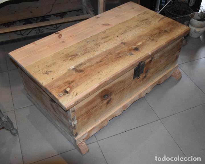 Antig&uuml;edades: ANTIGUO BA&Uacute;L EN MADERA NATURAL - Foto 6