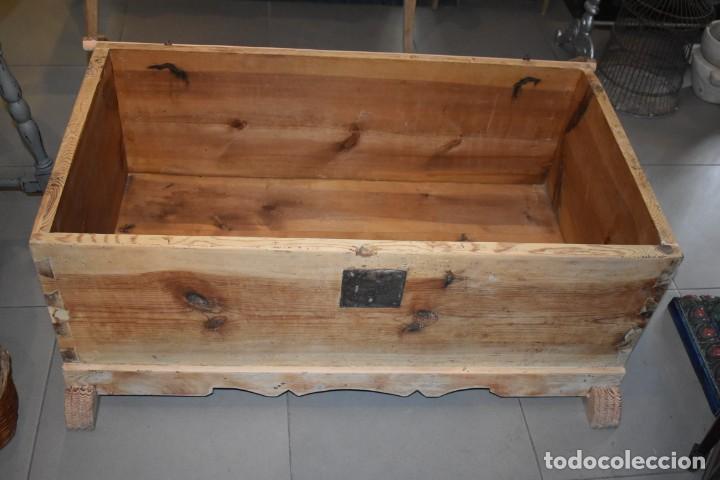 Antig&uuml;edades: ANTIGUO BA&Uacute;L EN MADERA NATURAL - Foto 12