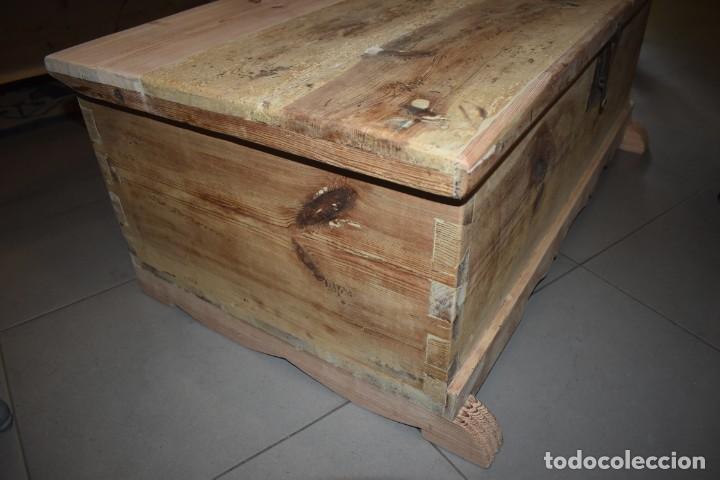 Antig&uuml;edades: ANTIGUO BA&Uacute;L EN MADERA NATURAL - Foto 18
