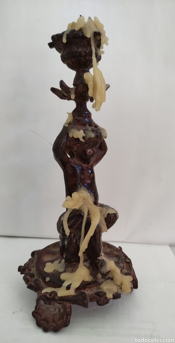 Antig&uuml;edades: Decorativo candelero con putto - Foto 2