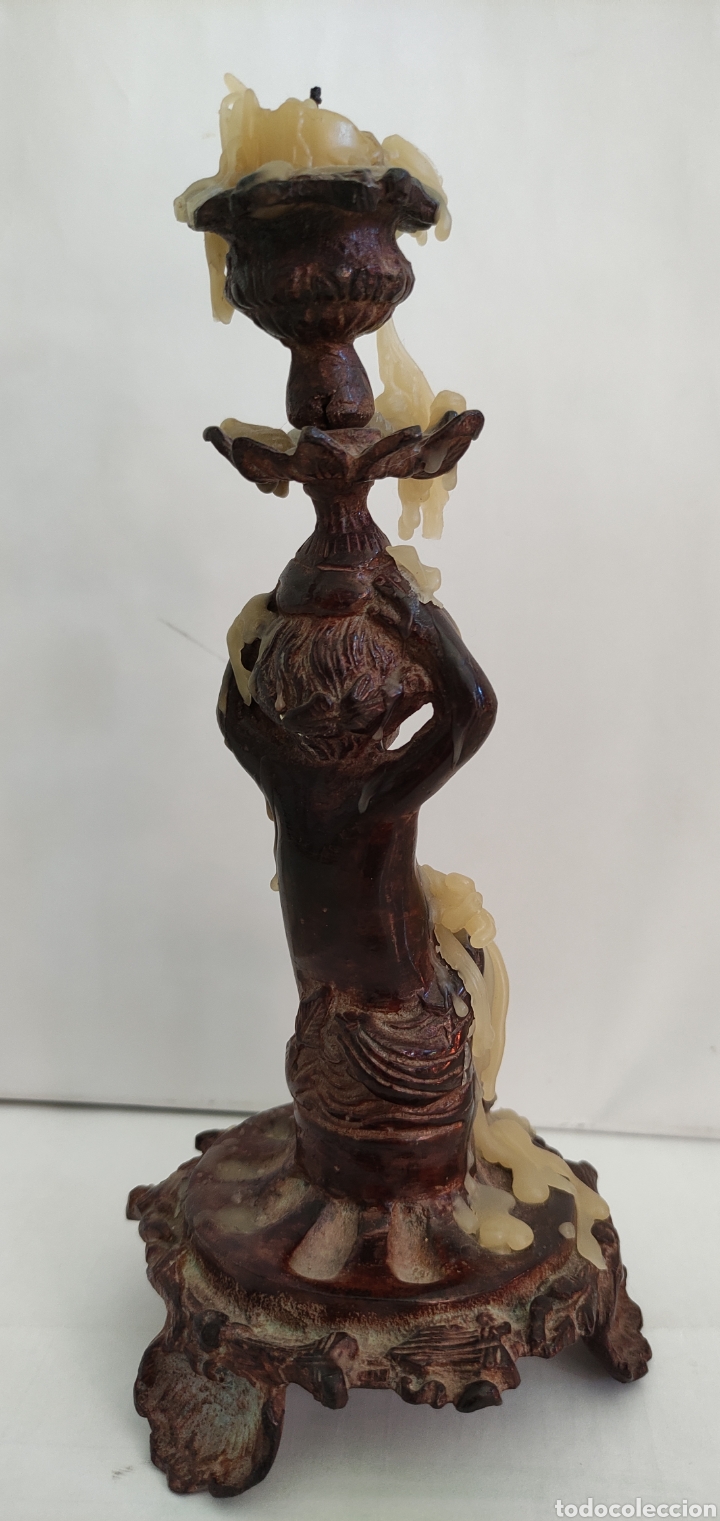 Antig&uuml;edades: Decorativo candelero con putto - Foto 3