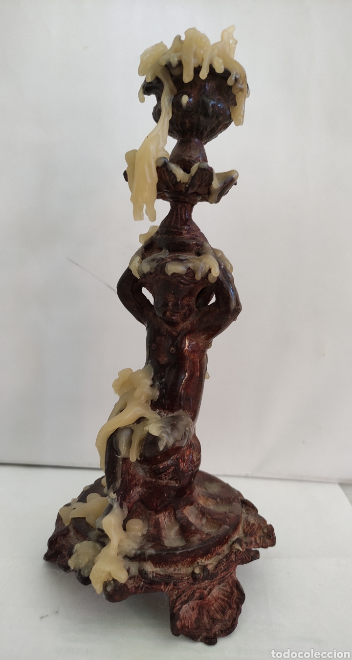 Antig&uuml;edades: Decorativo candelero con putto - Foto 5
