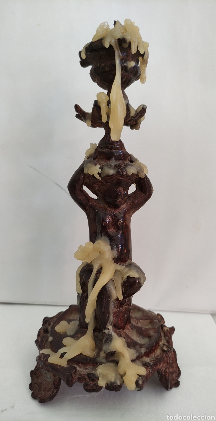 Antig&uuml;edades: Decorativo candelero con putto - Foto 1
