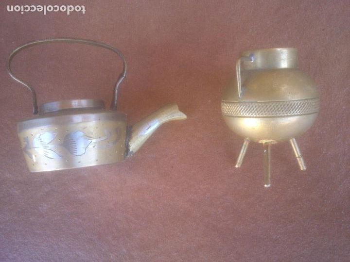 Antig&uuml;edades: COLECCION CALDERO CAFETERA EN MINIATURA DE BRONCE - Foto 1