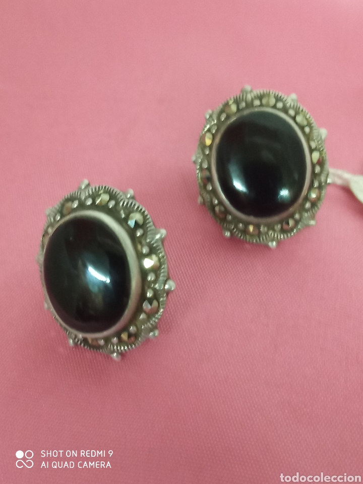 Antig&uuml;edades: Pendiente plata y piedras + - Foto 1