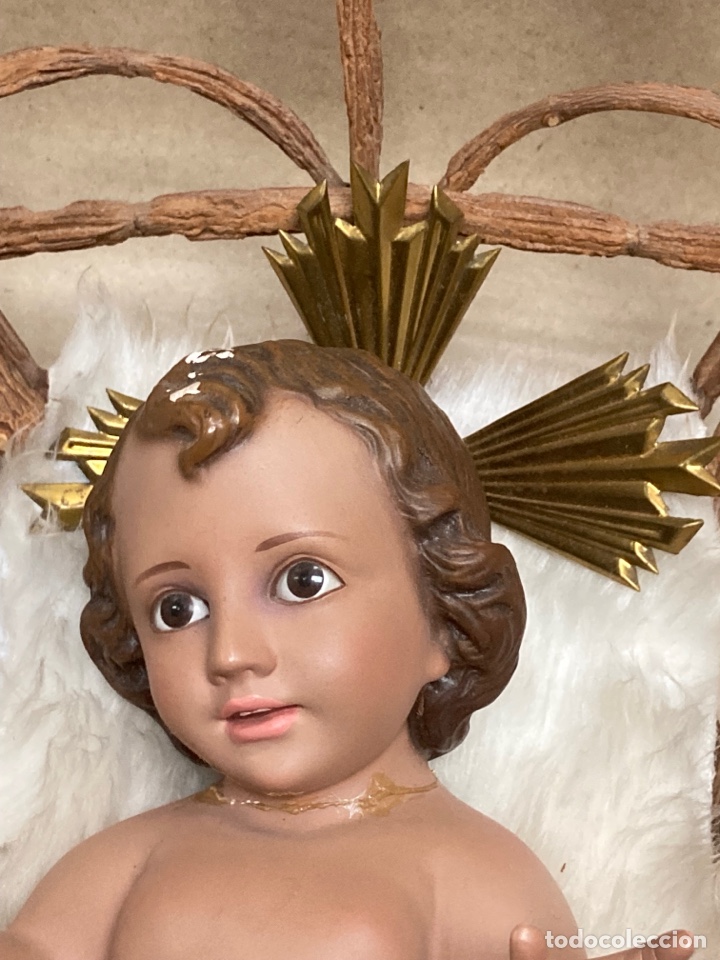 Antig&uuml;edades: Ni&ntilde;o Jes&uacute;s antiguo con cuna - Foto 2