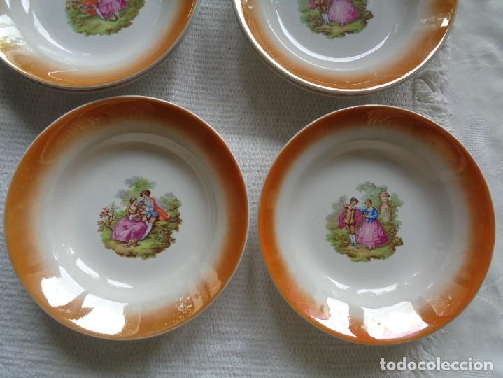 Antig&uuml;edades: 6 PLATOS HONDOS DE LOZA DE LA DESAPARECIDA F&Aacute;BRICA IBEROTANAGRA, DE SANTANDER. A&Ntilde;OS 50.