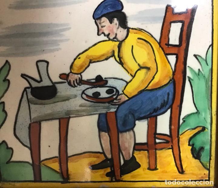 Antig&uuml;edades: AZULEJO POLICROMADO DE ONDA - Foto 2