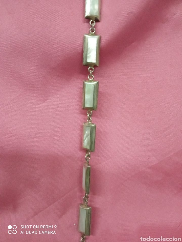Antig&uuml;edades: Pulsera plata y nacar + - Foto 2