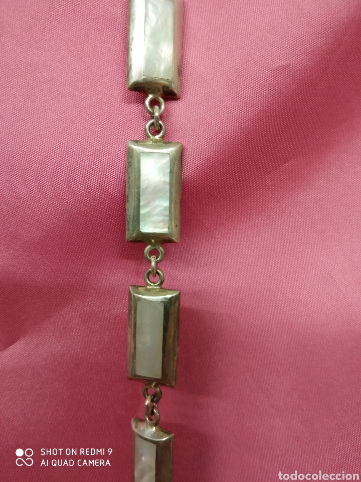 Antig&uuml;edades: Pulsera plata y nacar + - Foto 3