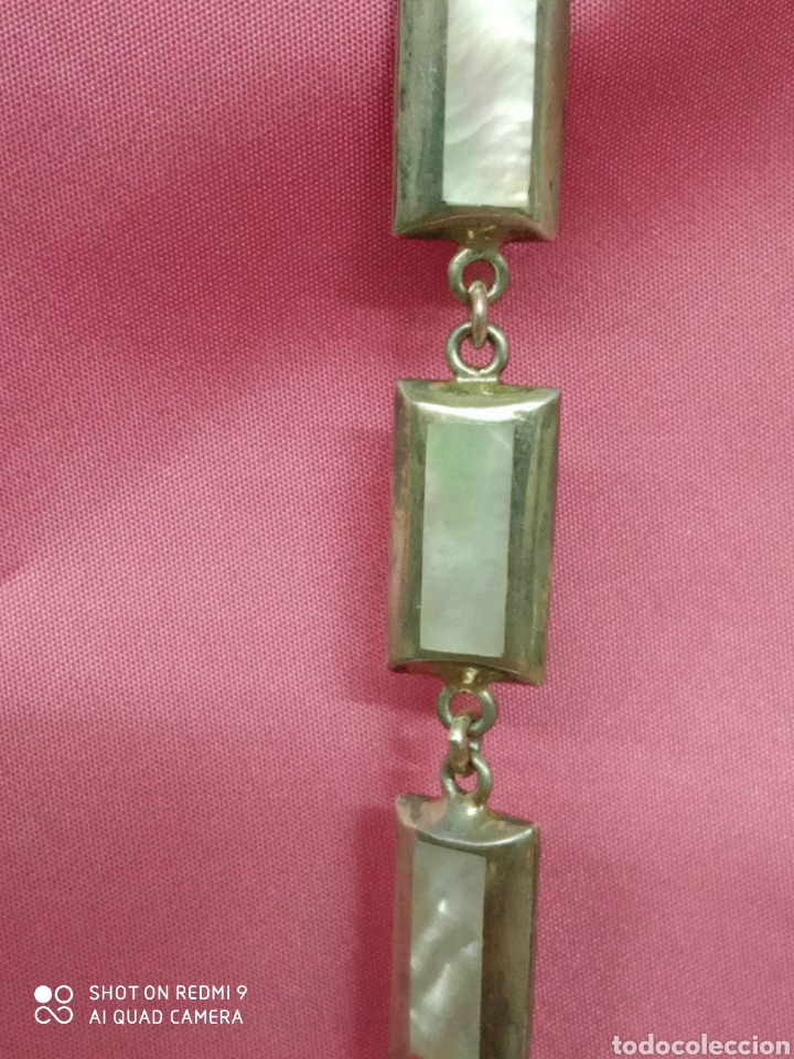 Antig&uuml;edades: Pulsera plata y nacar + - Foto 1
