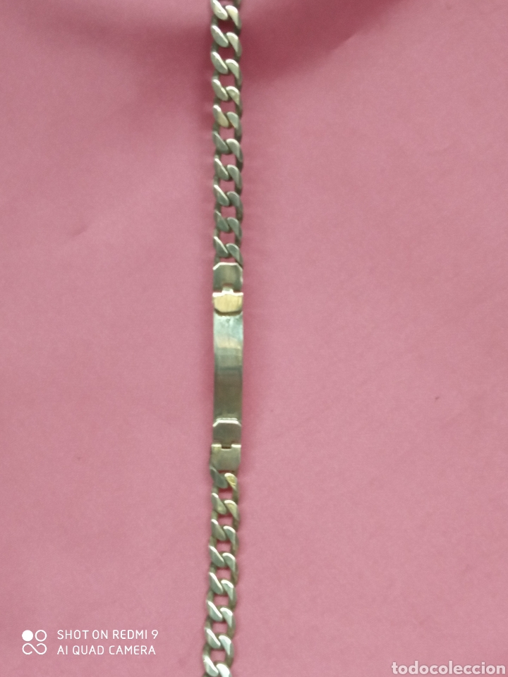 Antig&uuml;edades: Pulsera plata con chapa + - Foto 1