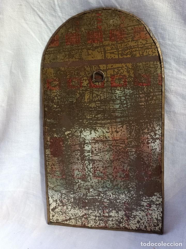 Antigüedades: Antiguo espejo de latón y estaño - Foto 4 - 274601698