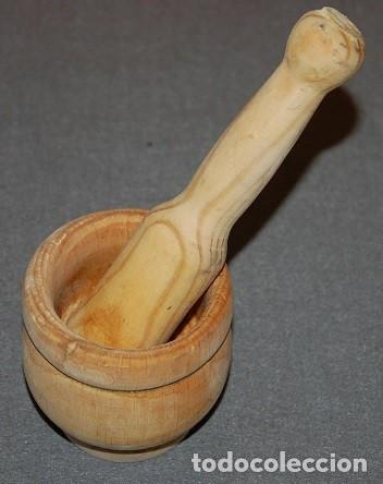 Antig&uuml;edades: MORTERO DE MADERA MUY COQUETO - Foto 2