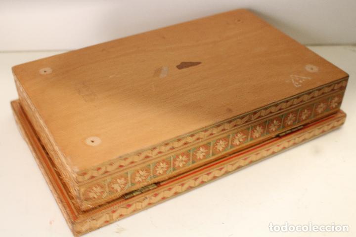 Antig&uuml;edades: caja de madera marqueteria - Foto 2