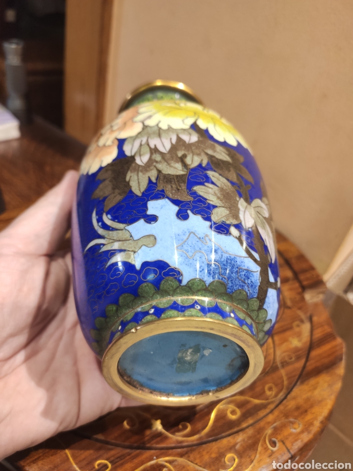 Antig&uuml;edades: Jarr&oacute;n chino cloisonne 21 cm - Foto 3