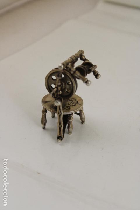 Antig&uuml;edades: rueca miniatura de plata 925 - Foto 2