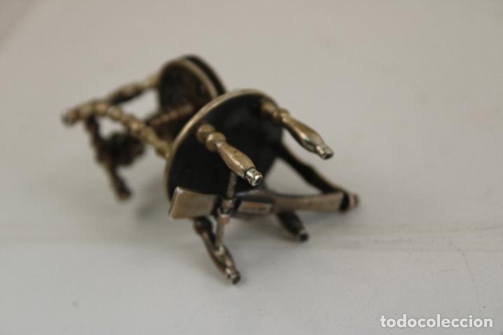 Antig&uuml;edades: rueca miniatura de plata 925 - Foto 3