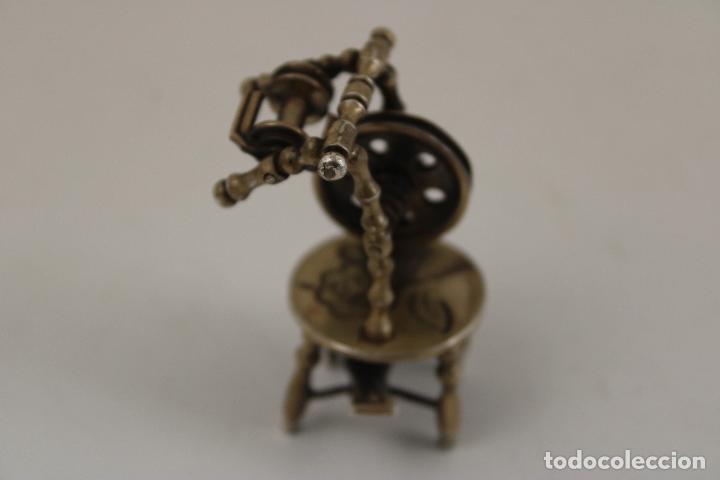 Antig&uuml;edades: rueca miniatura de plata 925 - Foto 4