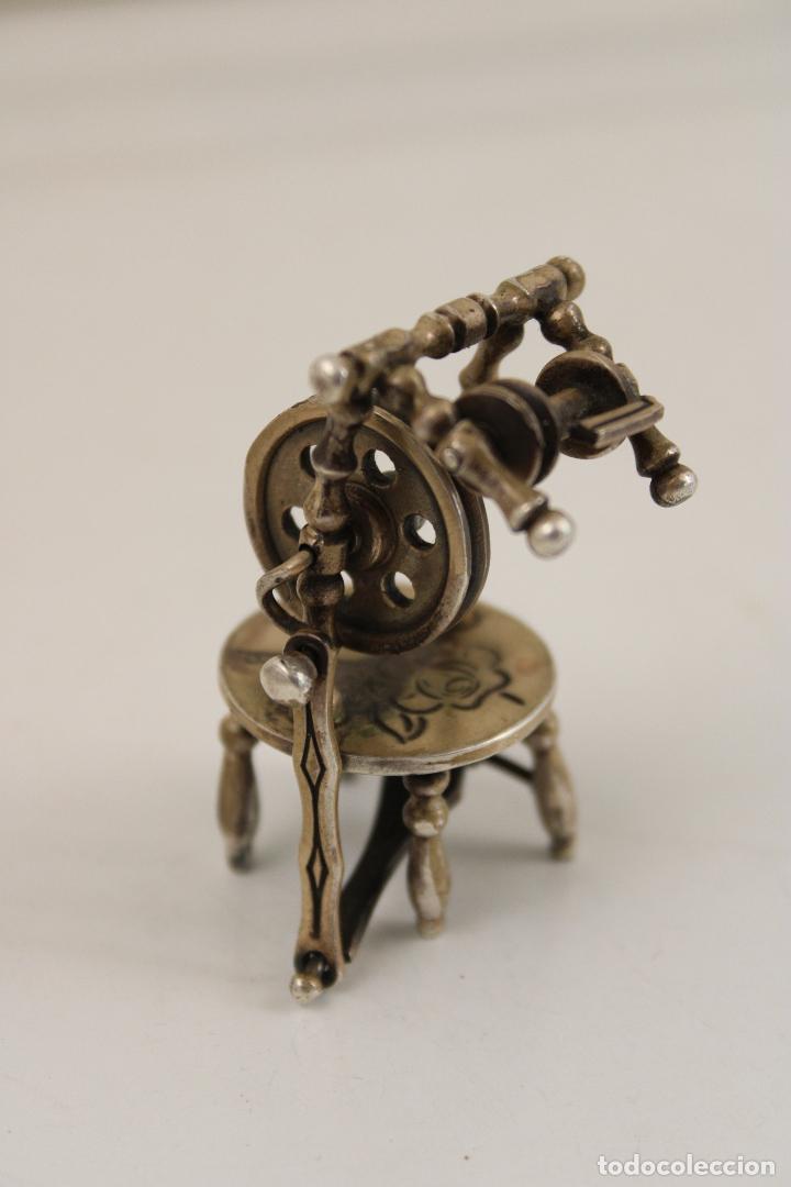 Antig&uuml;edades: rueca miniatura de plata 925 - Foto 1