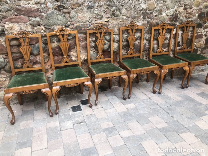 Antig&uuml;edades: 6 SILLAS TALLADAS PARA RESTAURAR - Foto 2