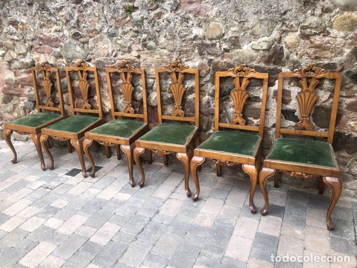 Antig&uuml;edades: 6 SILLAS TALLADAS PARA RESTAURAR - Foto 3