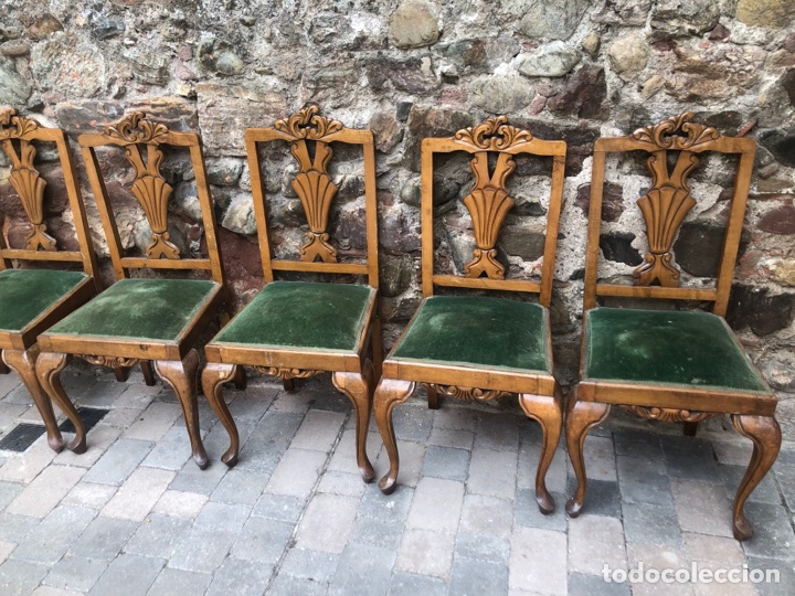 Antig&uuml;edades: 6 SILLAS TALLADAS PARA RESTAURAR - Foto 5