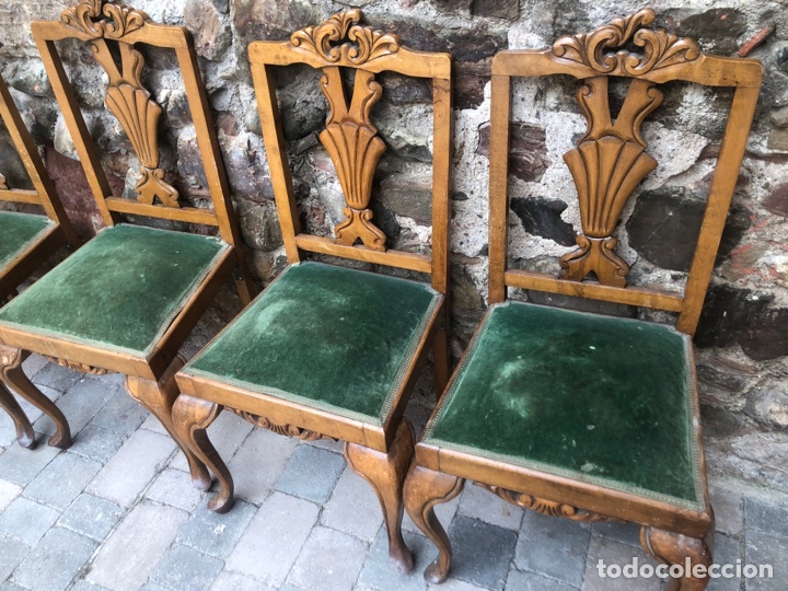 Antig&uuml;edades: 6 SILLAS TALLADAS PARA RESTAURAR - Foto 6