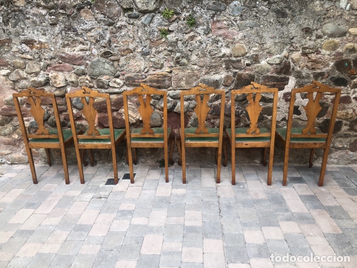 Antig&uuml;edades: 6 SILLAS TALLADAS PARA RESTAURAR - Foto 10
