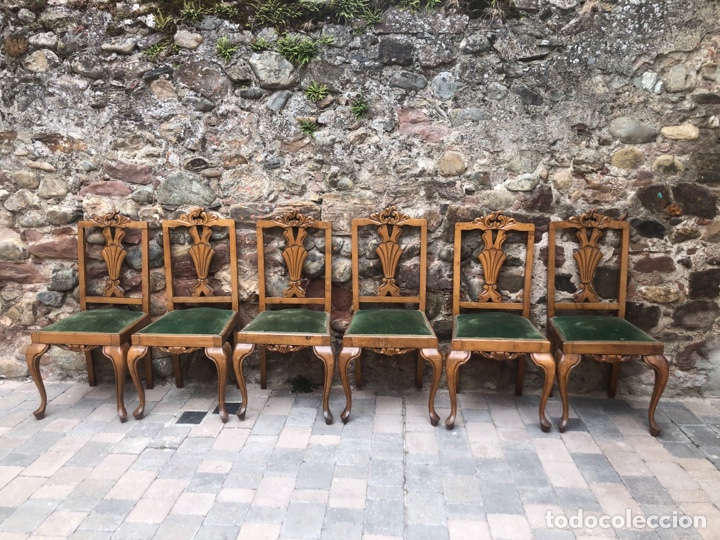Antig&uuml;edades: 6 SILLAS TALLADAS PARA RESTAURAR - Foto 1