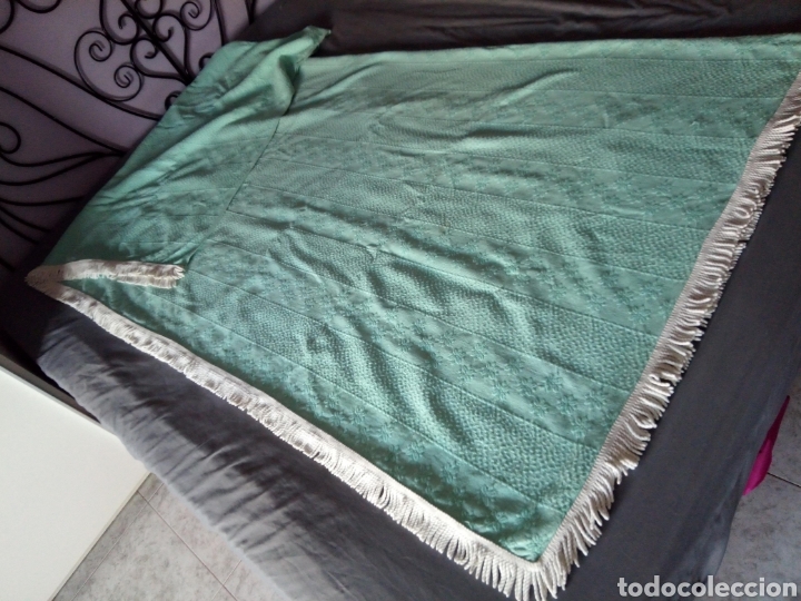 Antig&uuml;edades: Colcha turquesa cubrecama - Foto 2