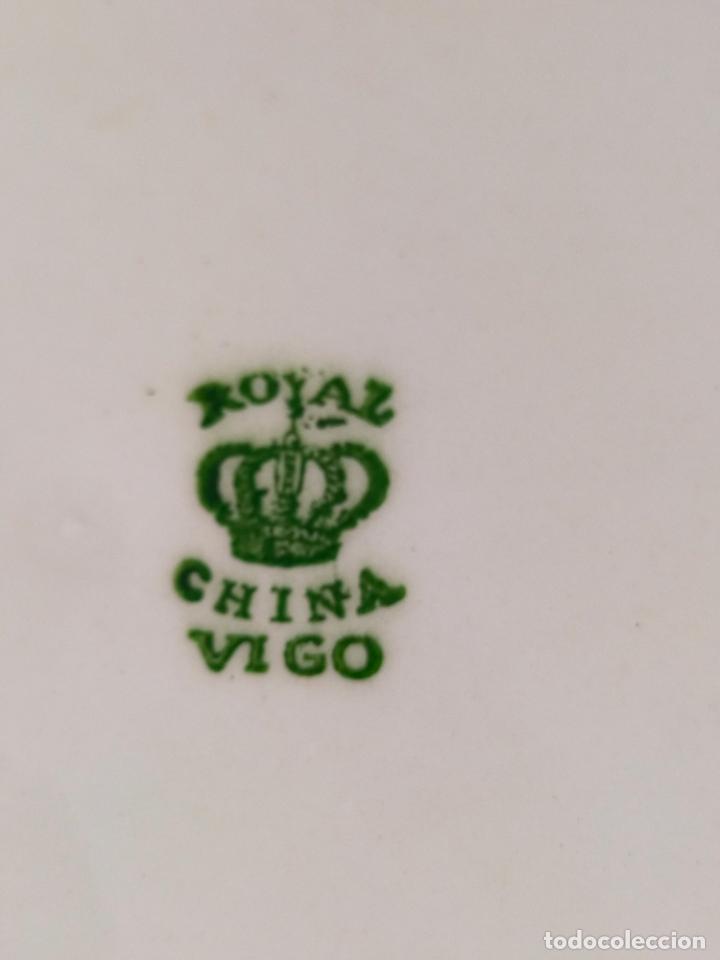 Antigüedades: vajilla porcelana royal china vigo platos y bandejas - ribete dorado - Foto 12 - 275879953